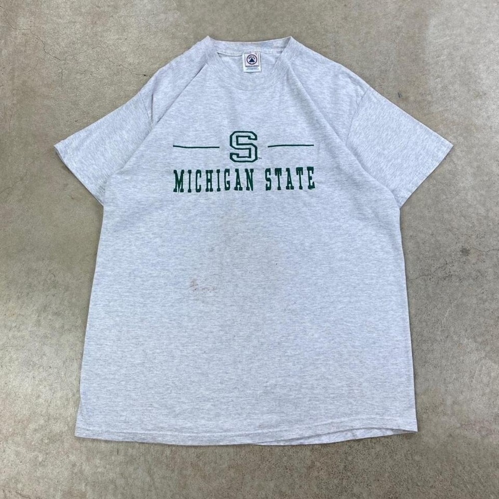 Vintage 90s Michigan State Spartans Shirt Size Large Gray College University